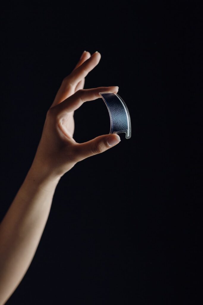 Epishine's technology, being held in a hand